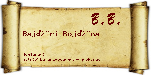 Bajári Bojána névjegykártya